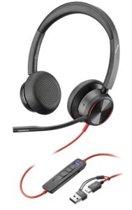 Гарнітура стерео комп`ютерна On-ear Poly Blackwire 8225-M, USB-A, USB-C (8X225AA)