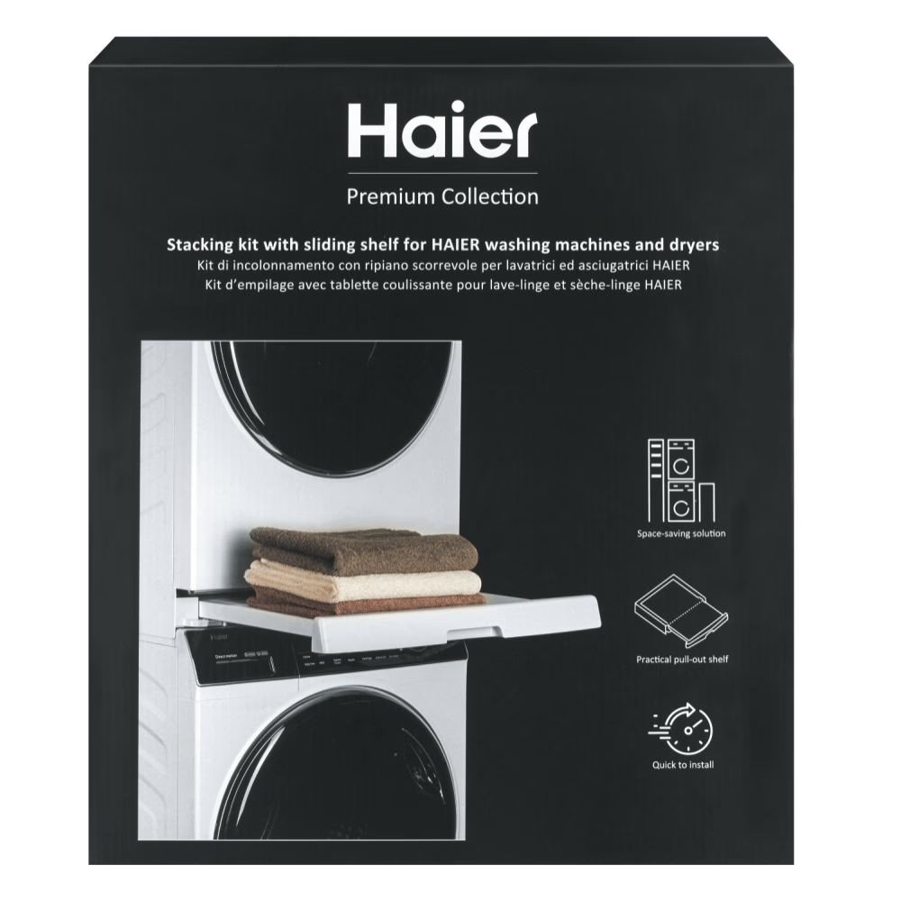 Комплект монтажний Haier для з'єднання пральної машини з сушильною машиною, 47-60см, білий