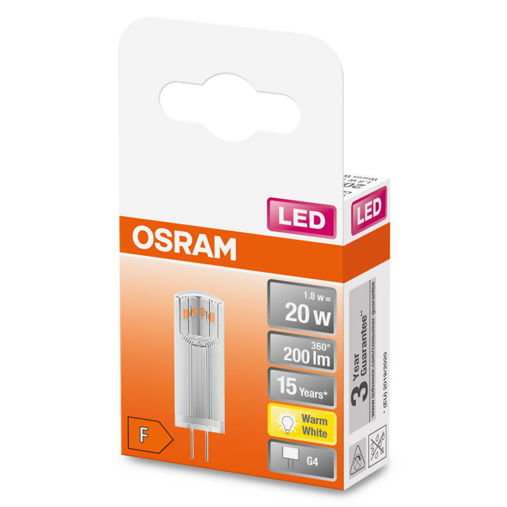 Лампа OSRAM LED G9 1.8Вт 2700К 200Лм PIN20 12В