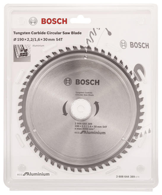 Диск пильний Bosch Eco for Aluminium 190x2.42/1.6x30 мм 54TCG (2.608.644.389)