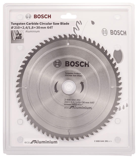 Диск пильний Bosch Eco for Aluminium 210x2.4x30-64T (2.608.644.391)