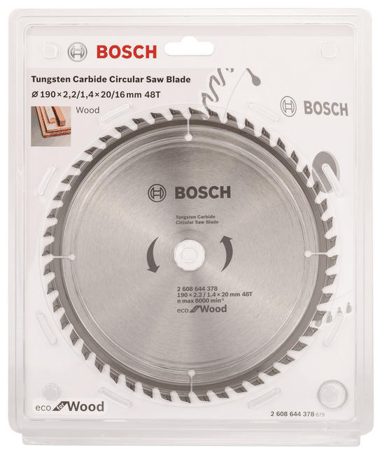 Диск пильный Bosch Eco for Wood 190x2.2x20-48T (2.608.644.378)