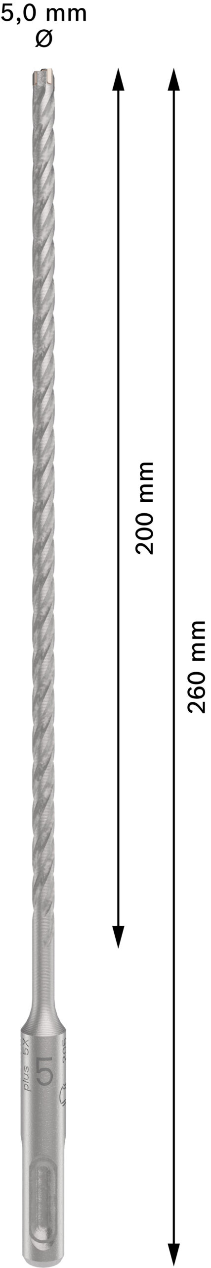 Бур по бетону Bosch SDS-Plus-5X, 5x200x260мм
