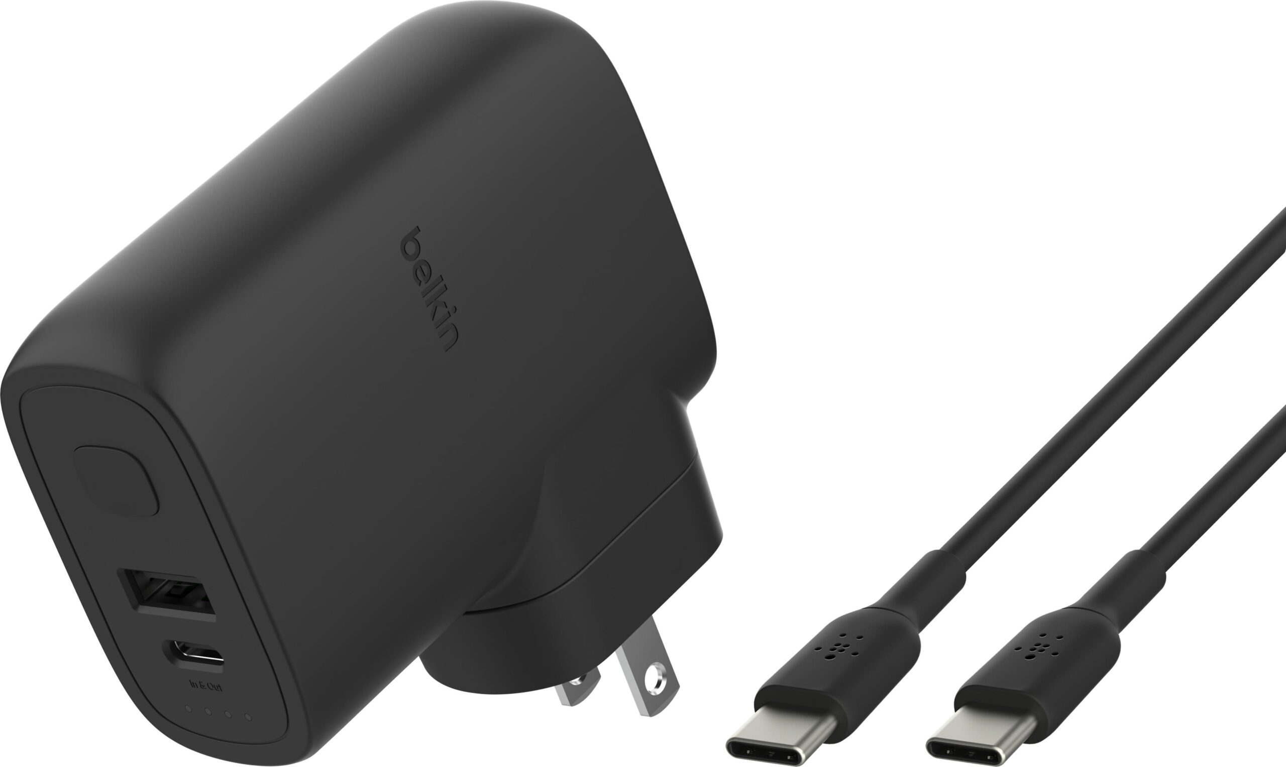 Belkin Зарядний пристрій мережевий 25Вт USB-С PD, PowerBank 5000мА·год, кабель USB-C > USB-C, 1м, чорний