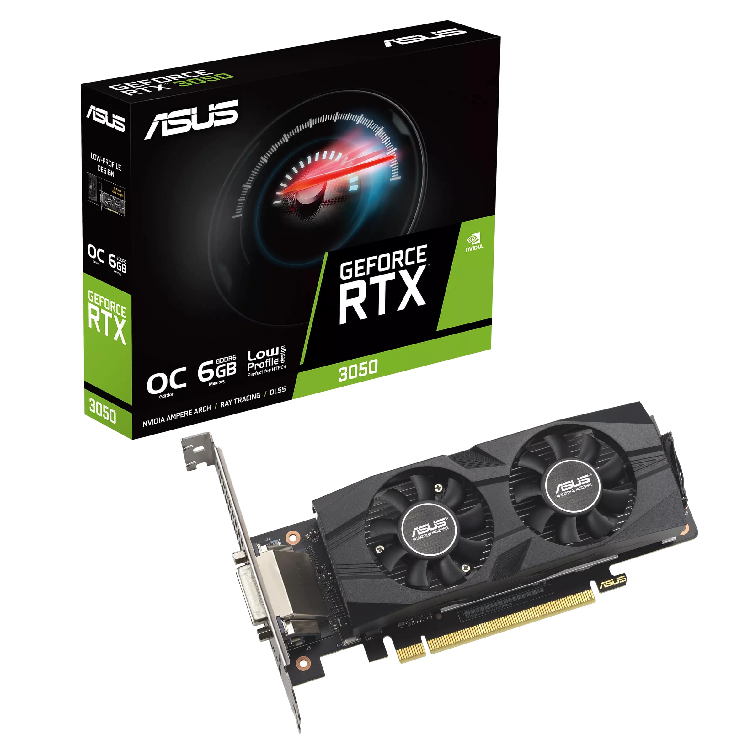 Відеокарта ASUS GeForce RTX 3050 6GB GDDR6 OC low profile (90YV0KQ0-M0NA00)