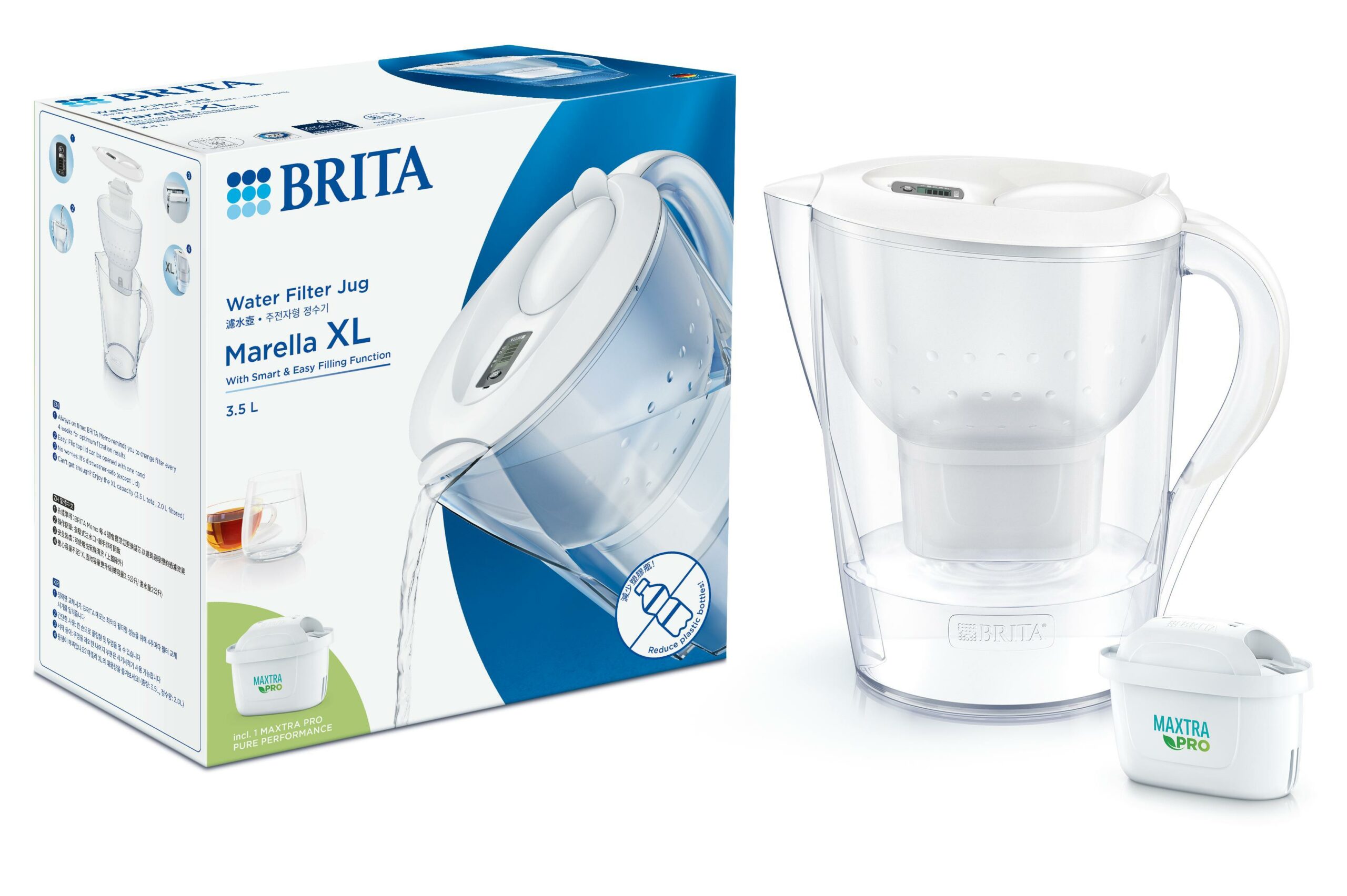 Фільтр-глечик Brita Marella XL Memo MXPro 3.5л (2л очищеної води) білий (1052778)