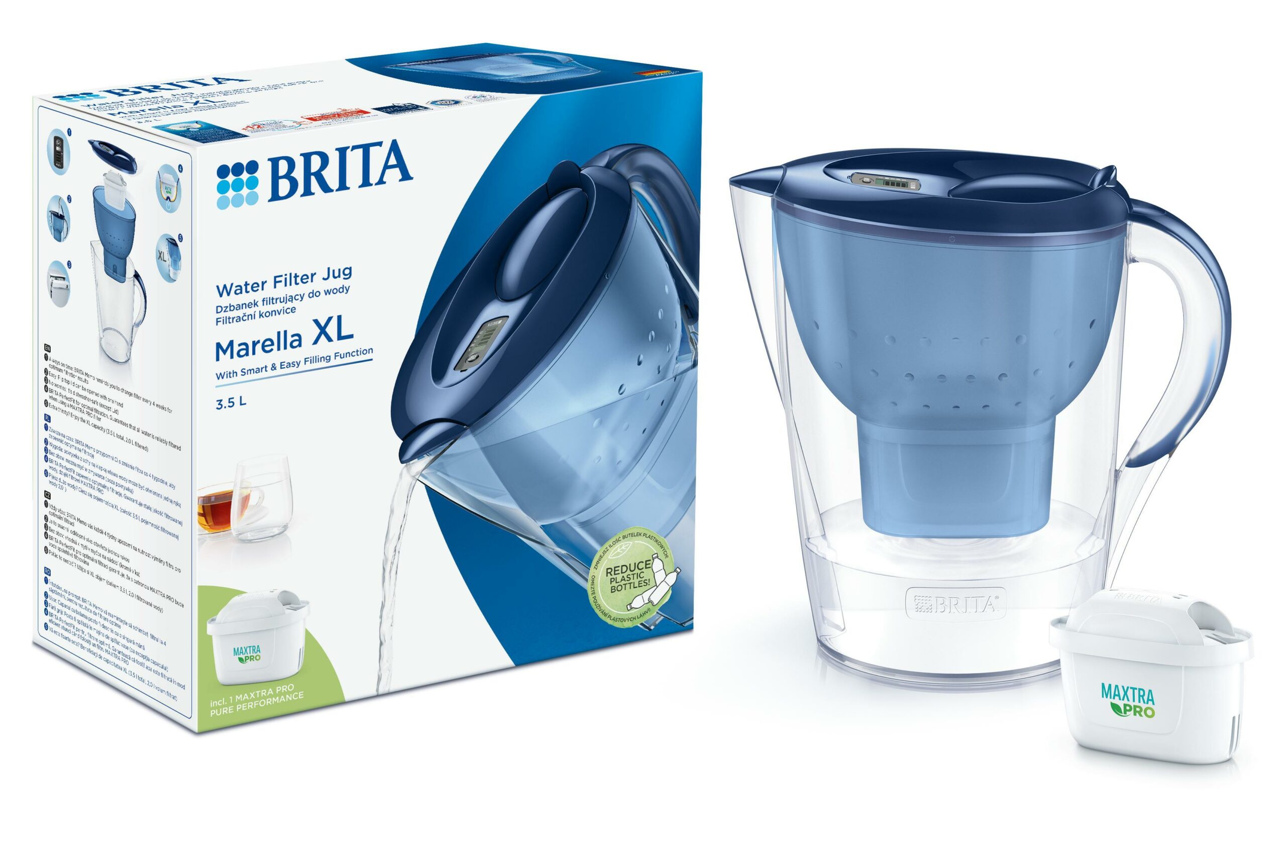 Фільтр-глечик Brita Marella XL Memo MXPro 3.5л (2л очищеної води) синій (1052780)