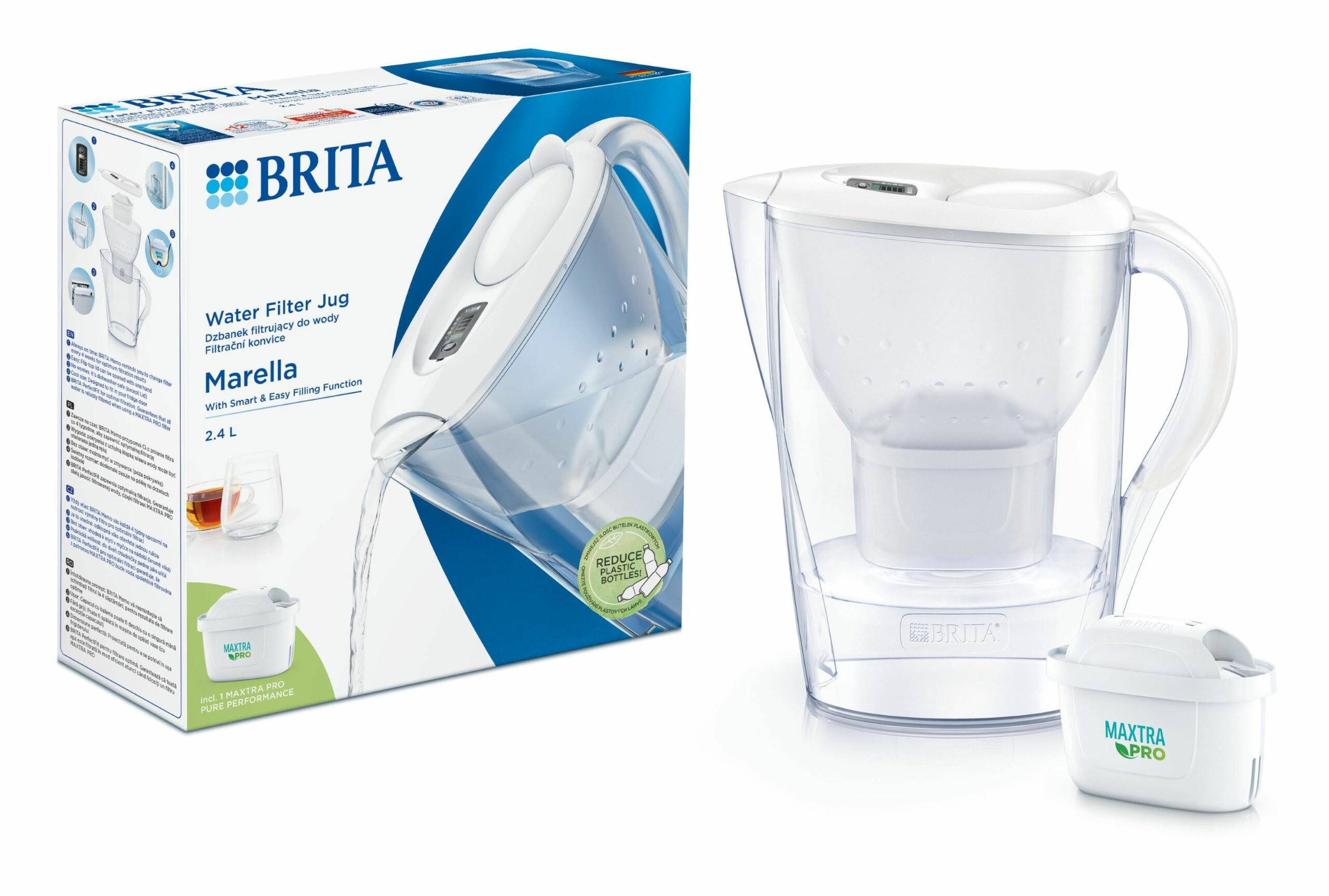 Фільтр-глечик Brita Marella Memo MXPro 2.4л (1.4л очищеної води) білий (1052789)