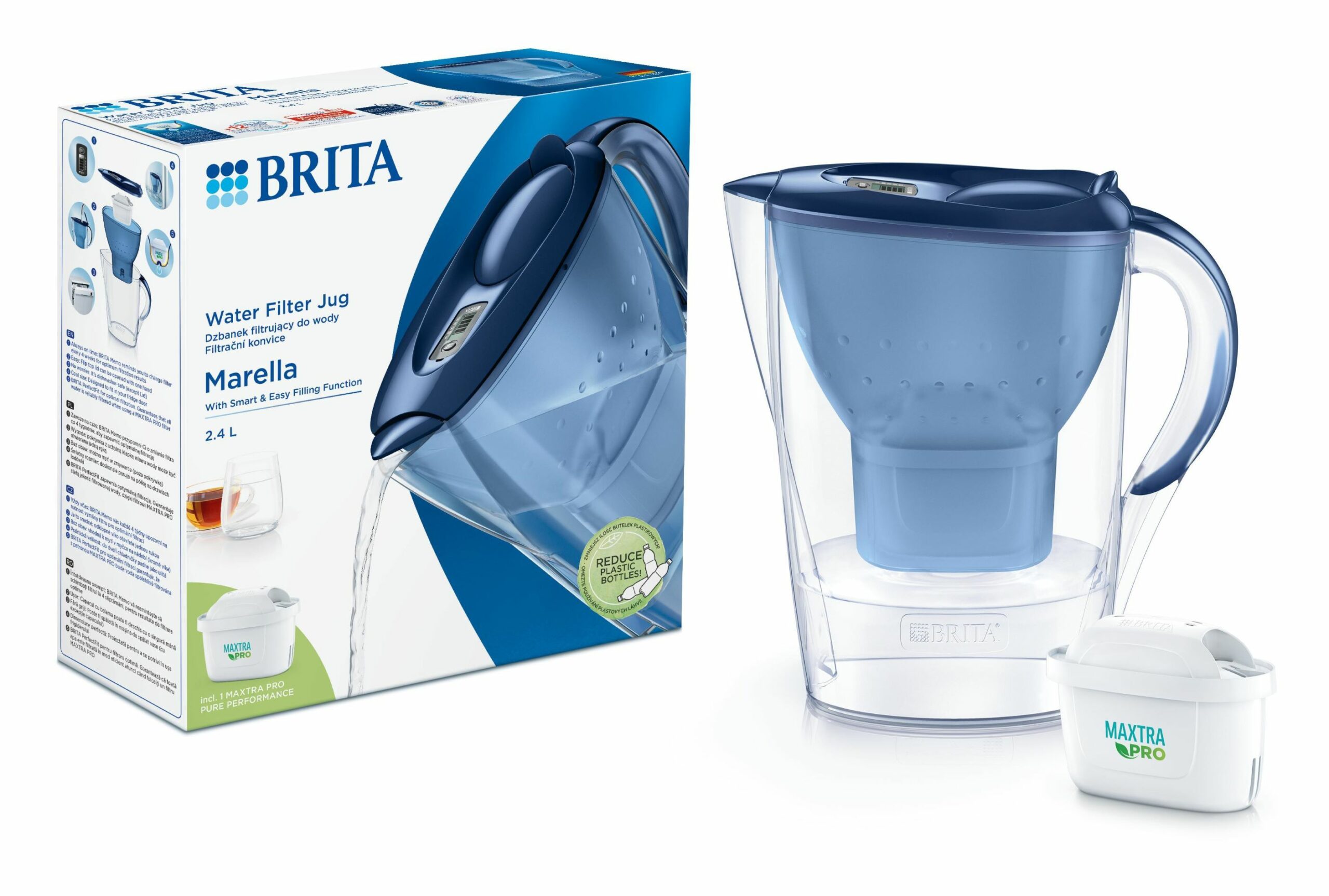 Фільтр-глечик Brita Marella Memo MXPro 2.4л (1.4л очищеної води) синій (1052799)