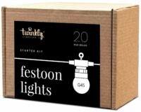 Smart LED Гірлянда Twinkly Festoon RGB 20, G45, Gen II, IP44, 10м, кабель чорний (TWF020STP-BEU)