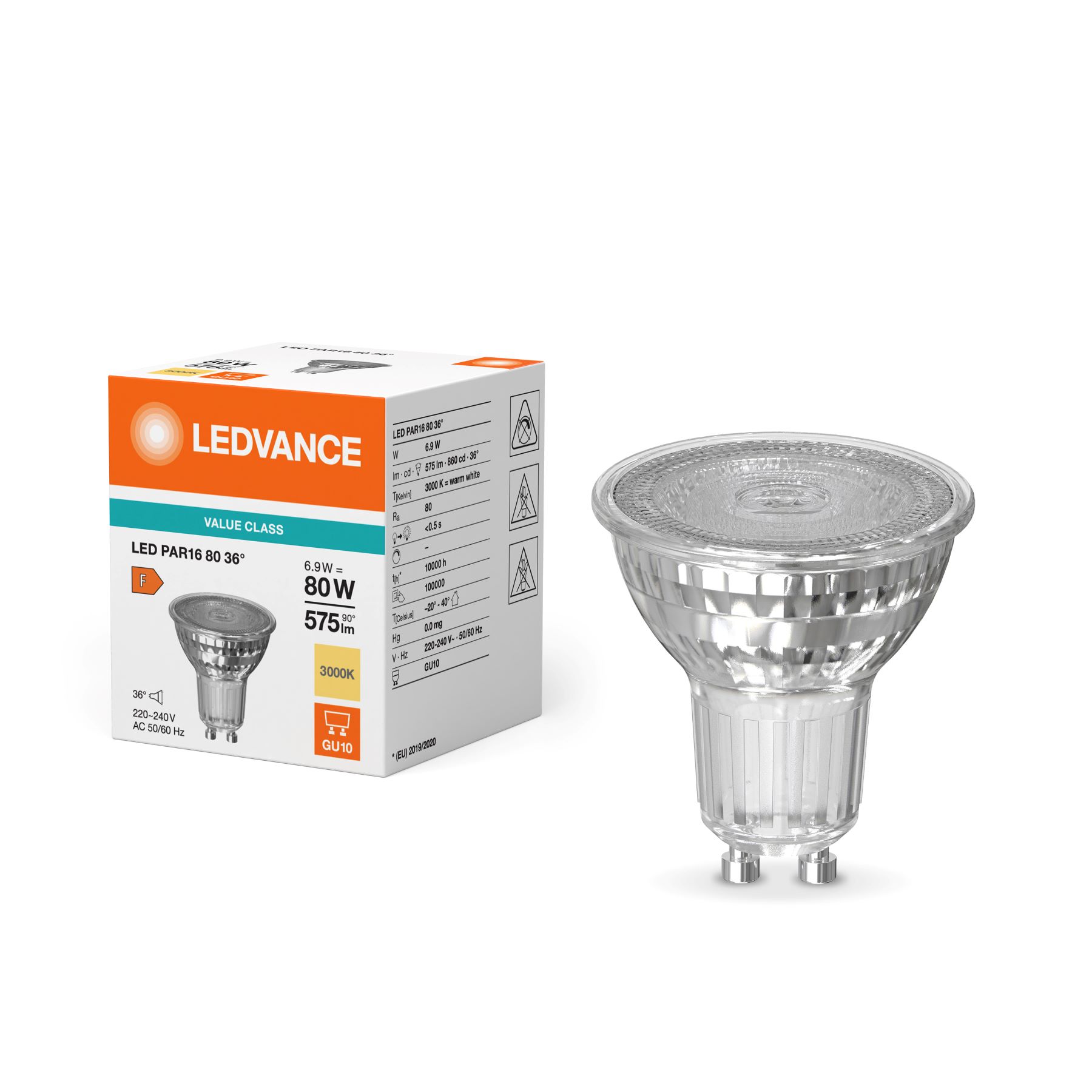 Лампа LEDVANCE LED GU10 6.9Вт 3000К PAR16