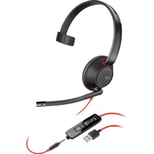 Poly Гарнітура комп'ютерна моно On-ear Blackwire 5210, USB-A, USB-C, 3.5 мм, всеспрямований, чорний