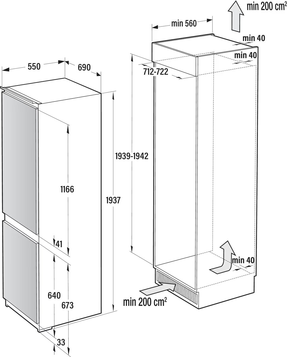 Встроенный холодильник Gorenje NRKI619EA3