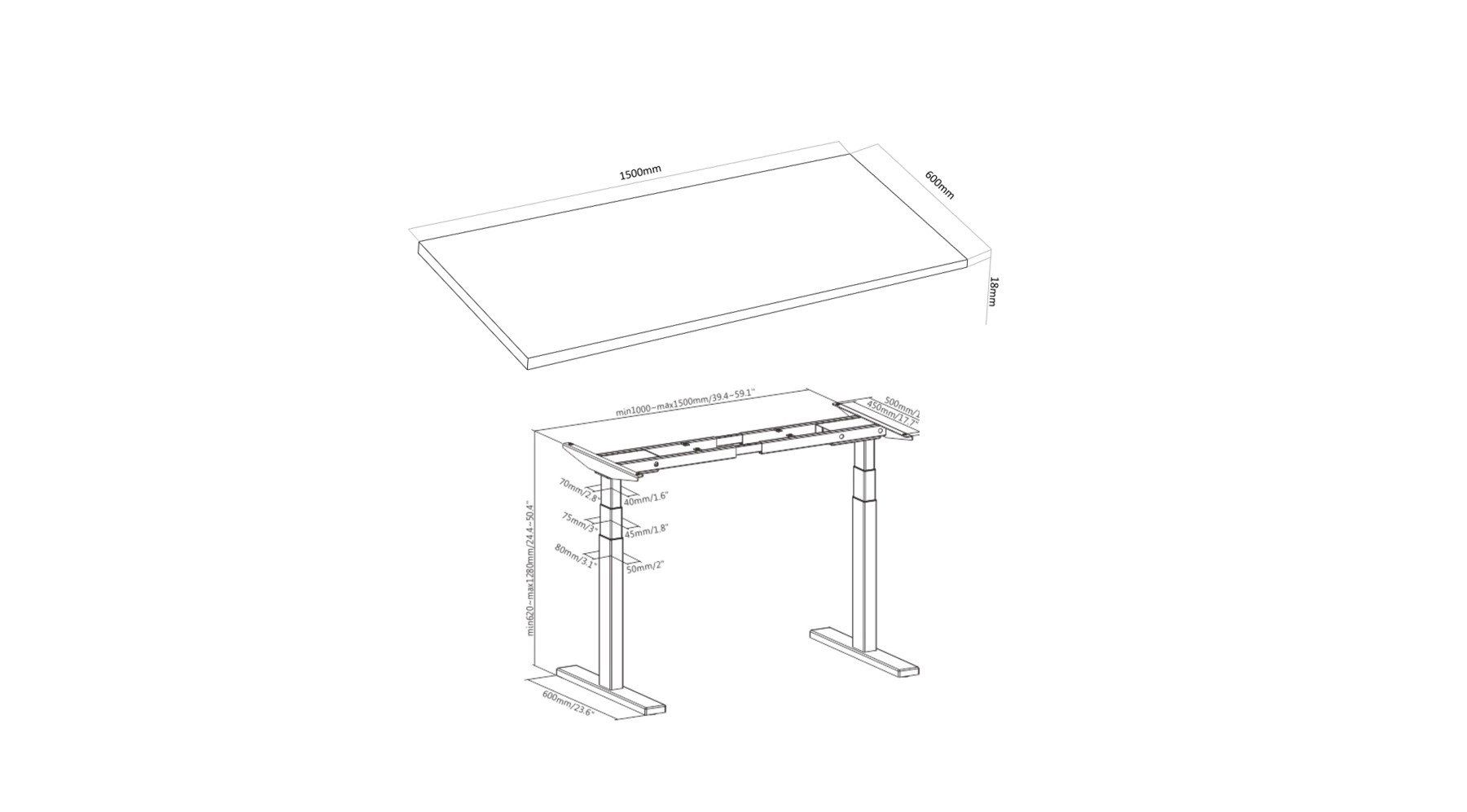 Стіл 2E з регулюванням висоти White (2E-CE150WWHITE-MOTORIZED)