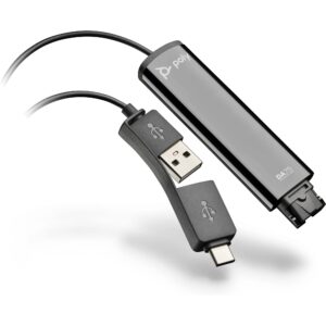 Перехідник Poly DA75 USB > QD для гарнітур EncorePro, USB-A, USB-C, чорний