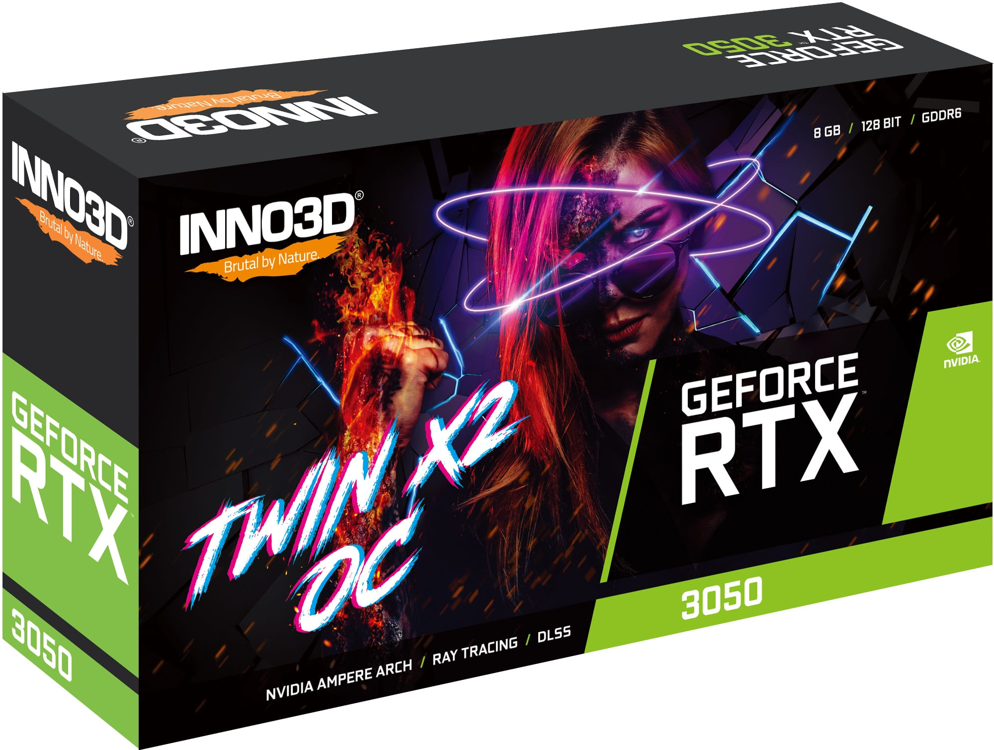 Видеокарта INNO3D GeForce RTX 3050 8GB GDDR6 Twin X2 OC V2 (N30502-08D6X-1711VA41)