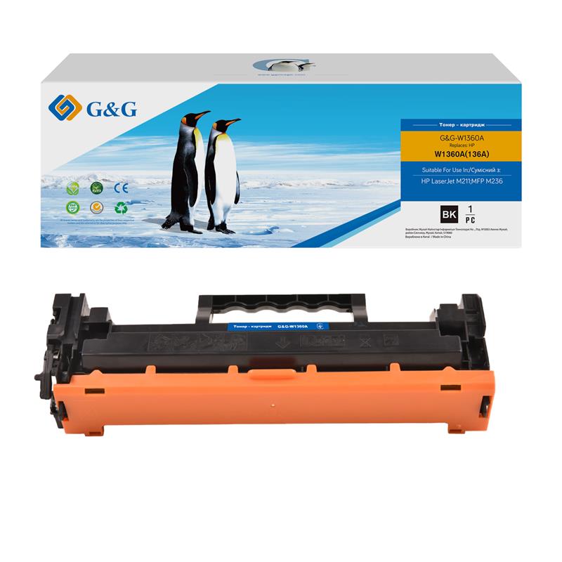 Картридж G&G до HP 136A LJ M211/M212/M236 Black (1150 стор) - чіп без лічильника!