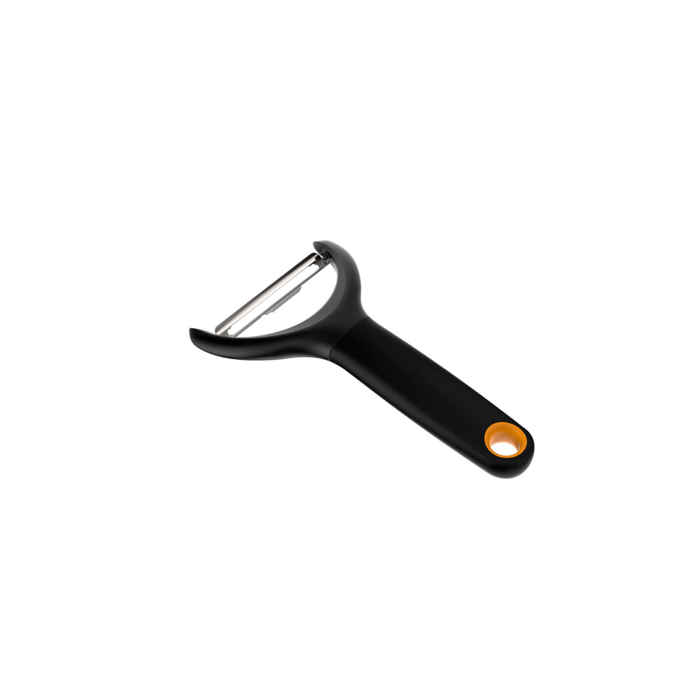 Овочечистка горизонтальна Fiskars Functional Form, з рухомим лезом, 23см, нержавіюча сталь, пластик, чорний