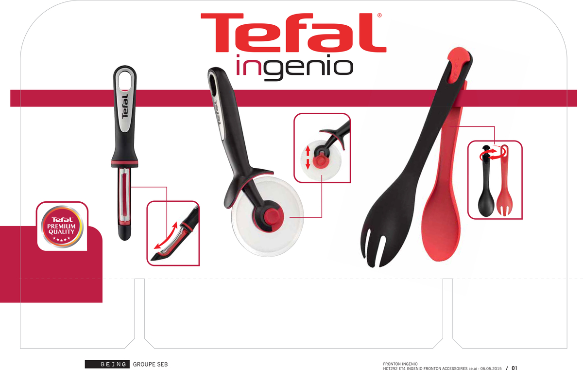 Картоплем'ялка Tefal Ingenio, пластик, чорний