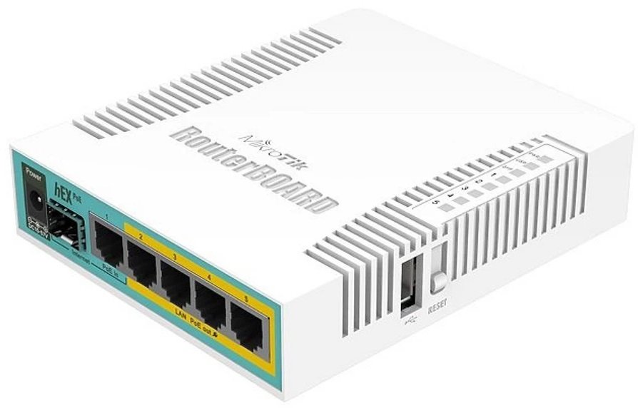 Маршрутизатор MikroTik hEX PoE 5xGE/PoE, 1xSFP, 1xUSB, RouterOS L4 (RB960PGS)