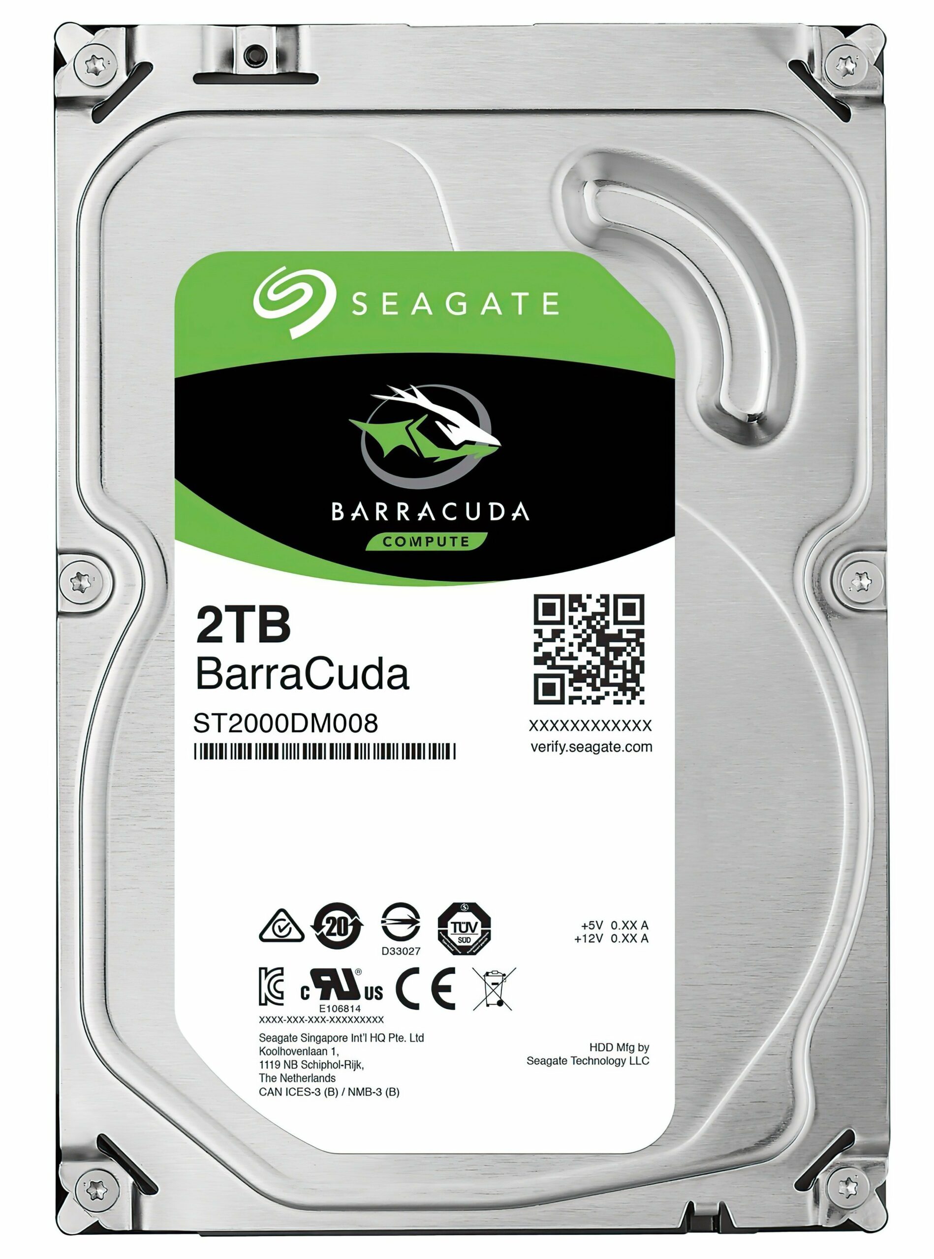 Жорсткий диск внутрішній SEAGATE HDD 3.5" SATA 3.0 2TB 7200RPM 256MB BarraСuda (ST2000DM008)