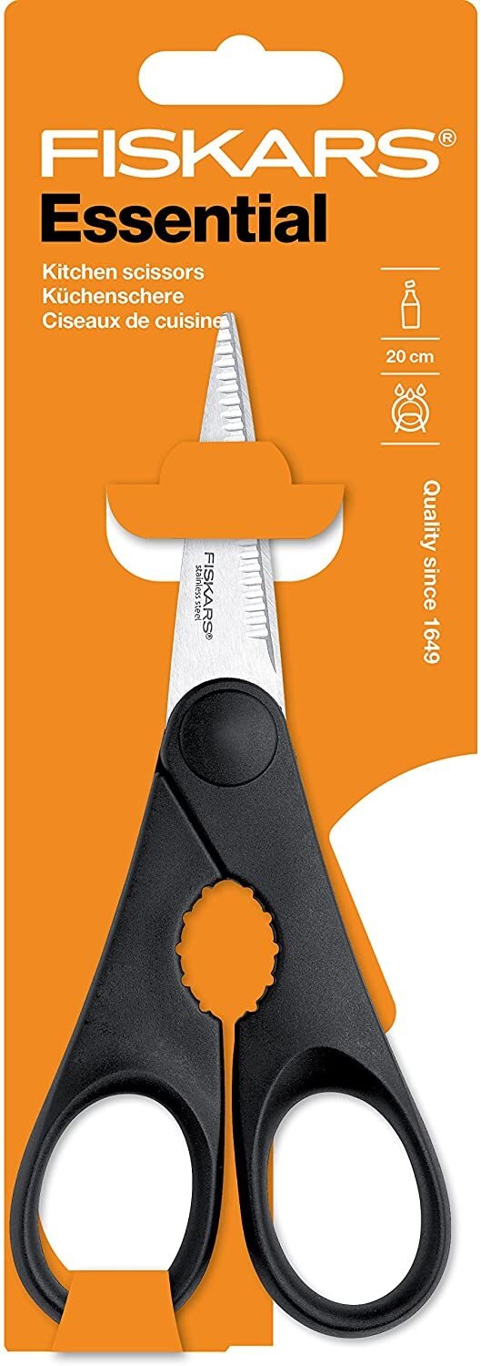 Ножиці кухонні Fiskars Essential з відкривачкою для пляшок (1023820)