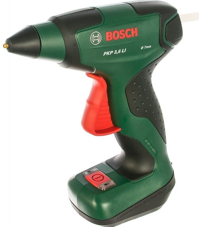 Пістолет клейовий Bosch PKP 3,6 LI, 3.6В, стрижень 7х150мм, 0.3кг (0603264620)