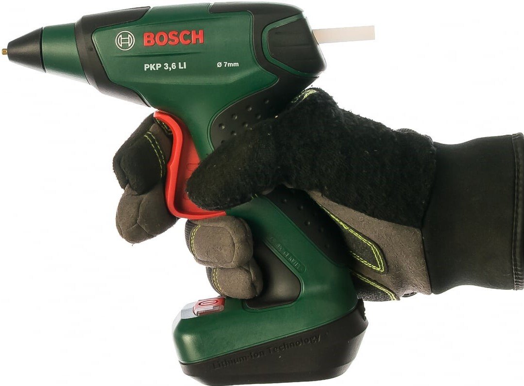 Пістолет клейовий Bosch PKP 3,6 LI, 3.6В, стрижень 7х150мм, 0.3кг (0603264620)