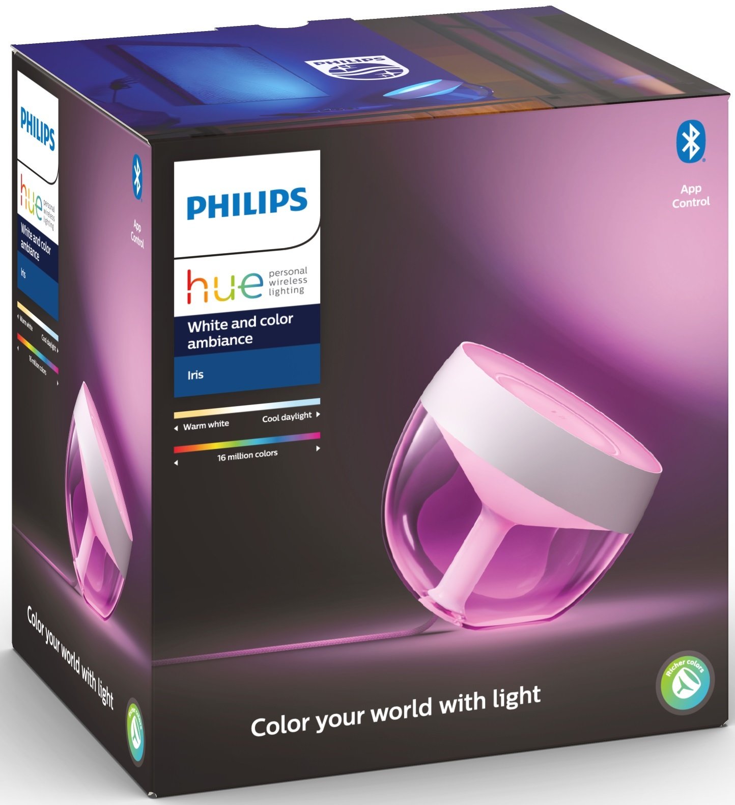 Настільний світильник Philips Hue Iris, 2000K-6500K, Color, Bluetooth, димований, білий