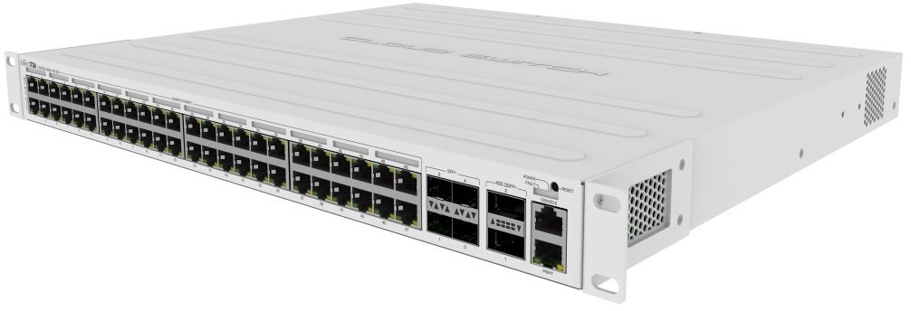 Коммутатор MikroTik CRS354-48P-4S+2Q+RM 48xGE PoE, 4xSFP+, 2xQSFP+ 40Gbit, 802.3af/at 700W