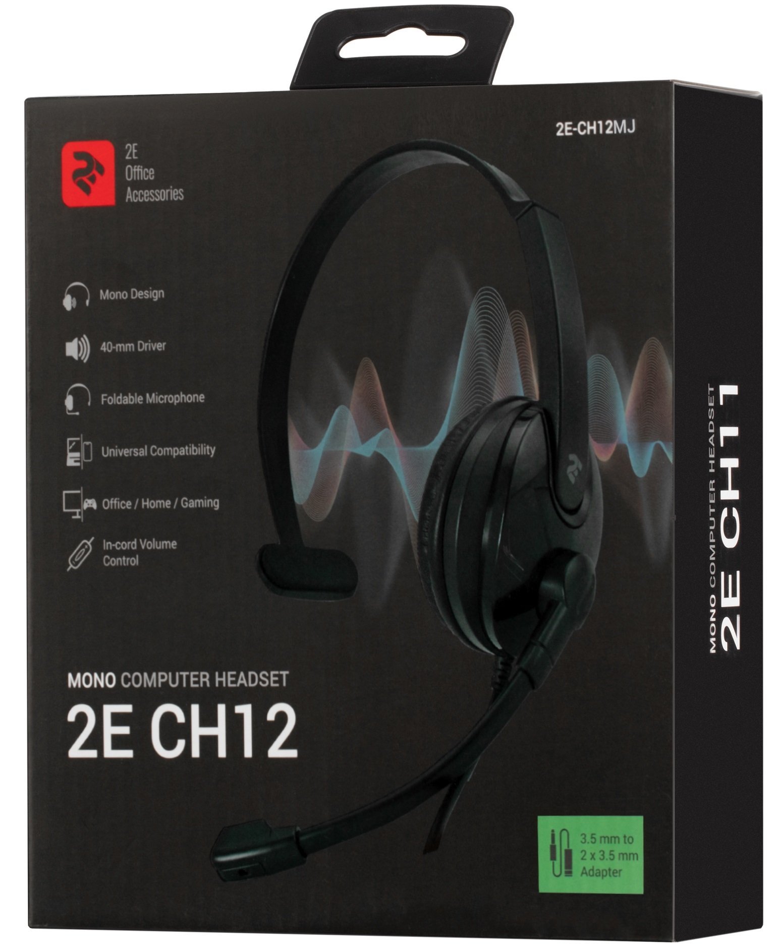 Гарнітура 2E CH12MJ Mono On-Ear 3.5mm/2*3.5mm