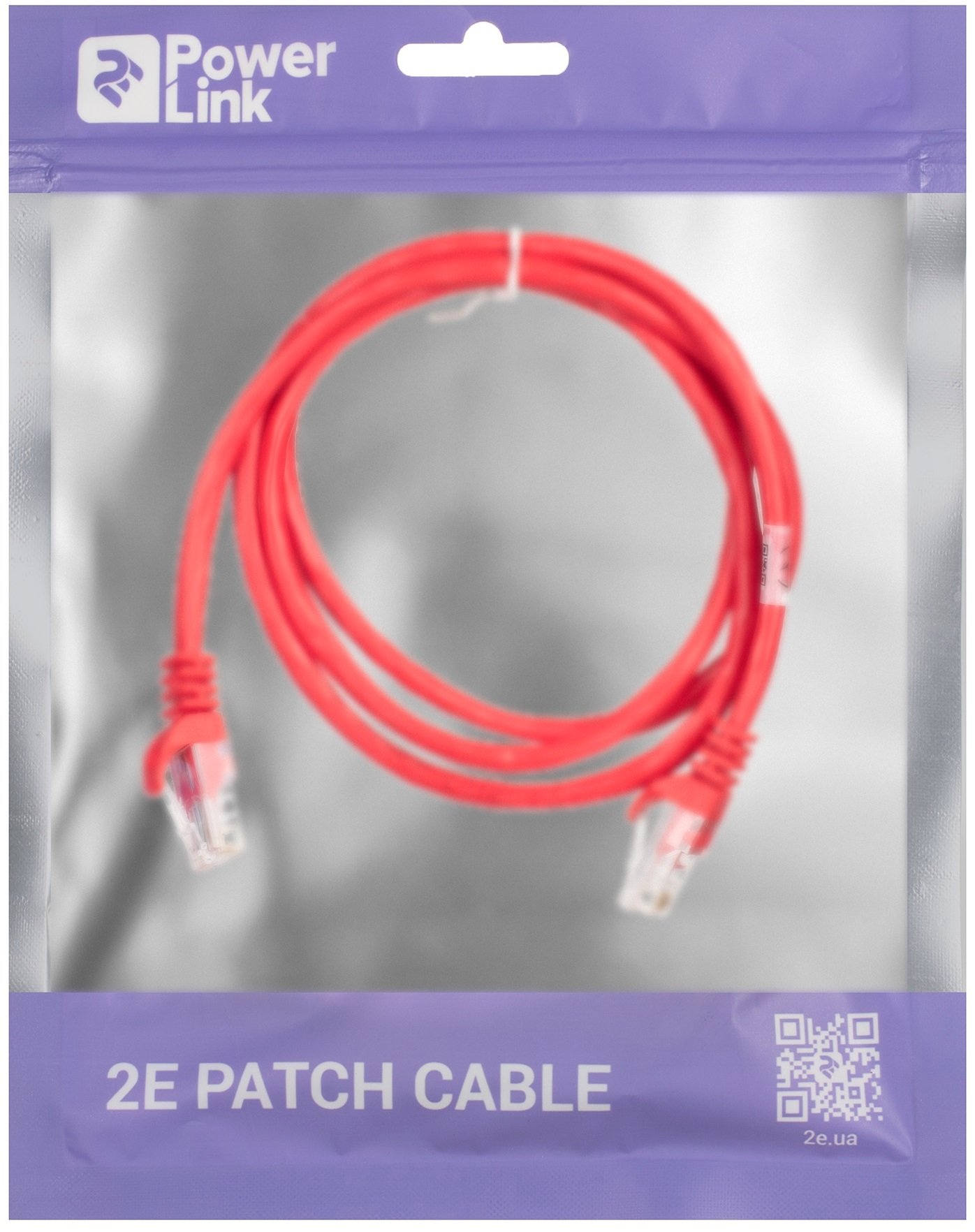 Патч-корд 2E Cat 5e, UTP, RJ45, 26AWG, 7/0.16 CCA, 1.20 m, PVC, Red (2E-PC5ECA-120RD)