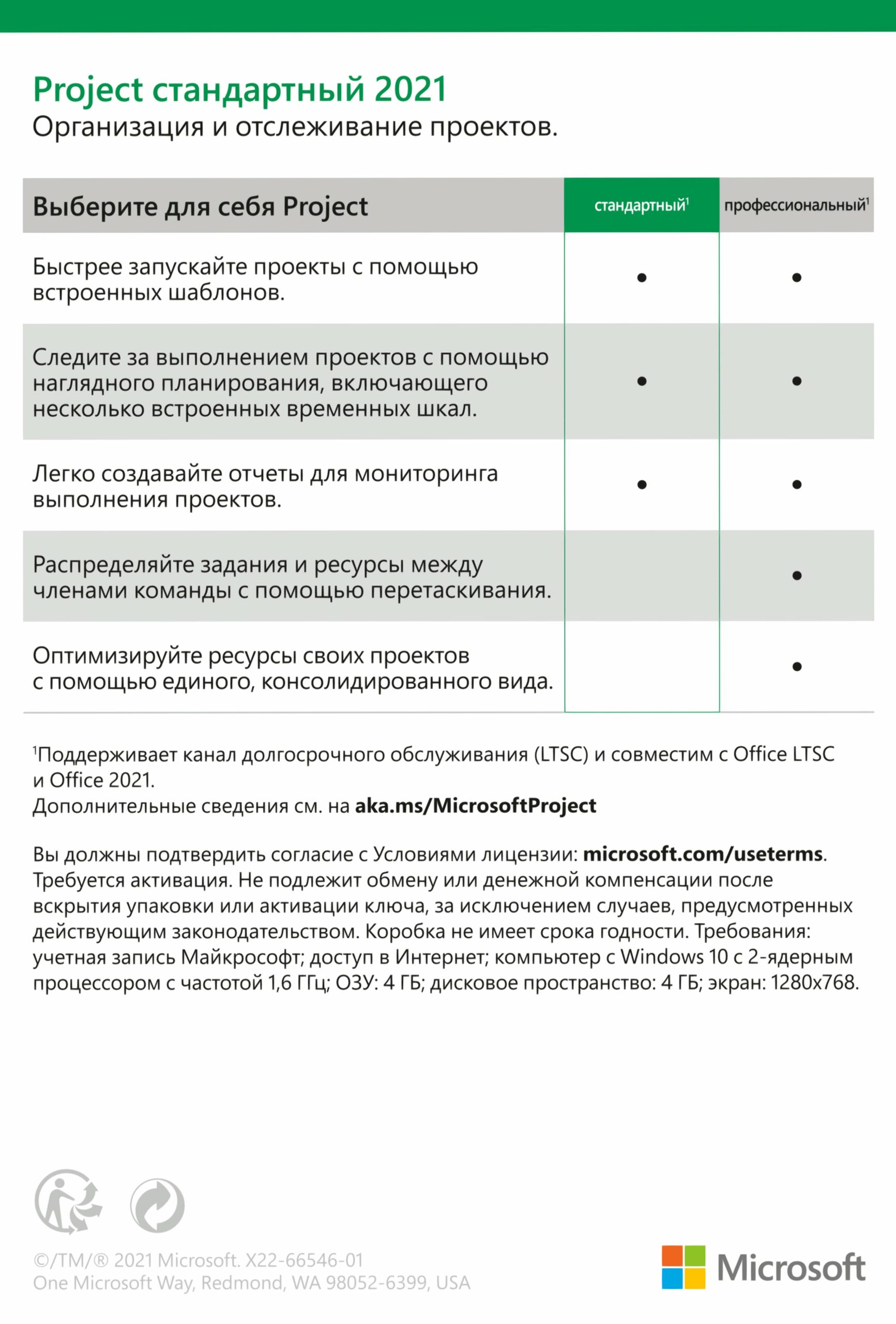 Microsoft Project Standard 2021 для 1 ПК, ESD – електронна ліцензія, всі мови (076-05905)