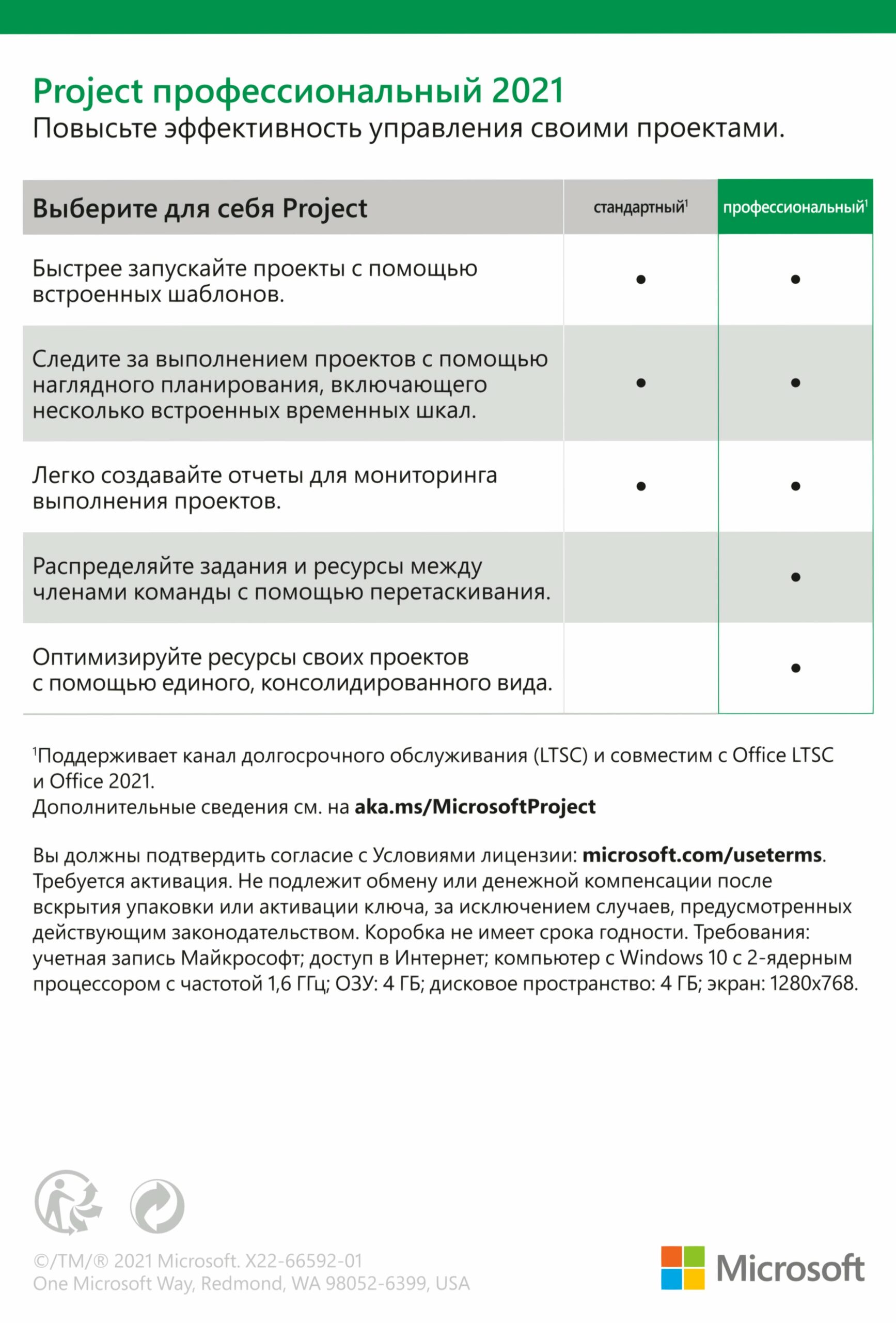 Microsoft Project Pro 2021 для 1 ПК, ESD – електронна ліцензія, всі мови (H30-05939)