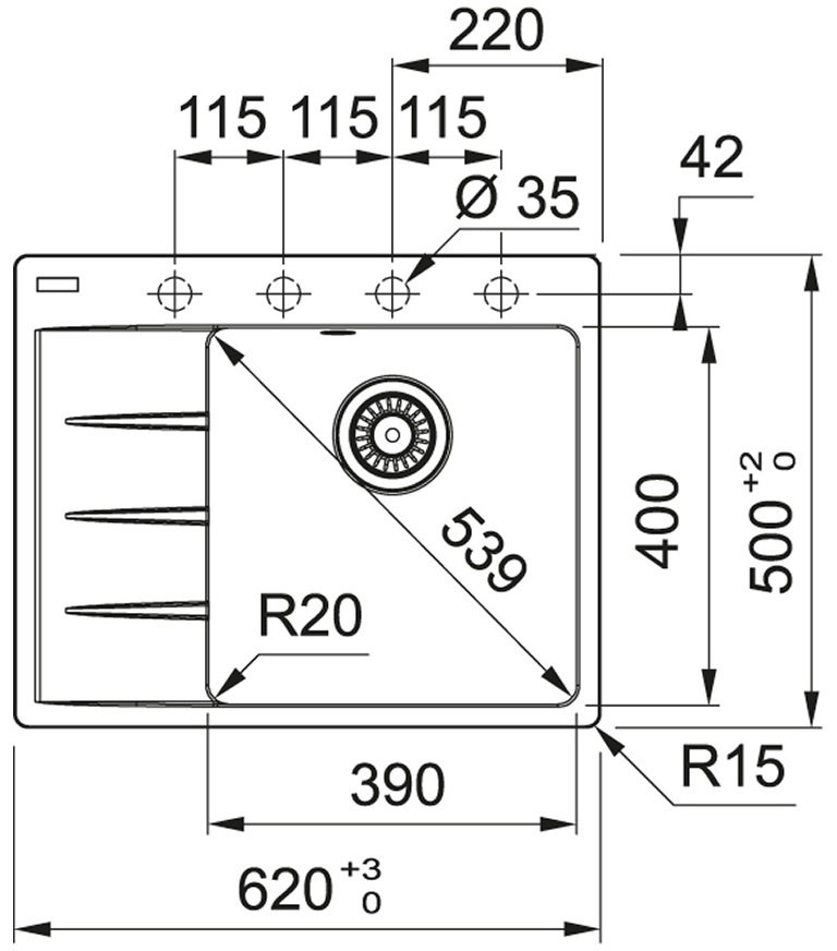 Кухонна мийка Franke Centro CNG 611-62 TL 114.0630.453