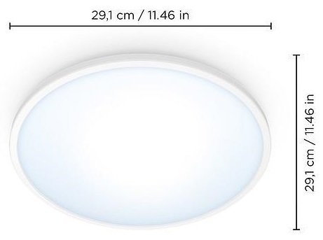 Розумний світильник стельовий WiZ SuperSlim Ceiling 16W 2700-6500K Wi-Fi білий (929002685101)