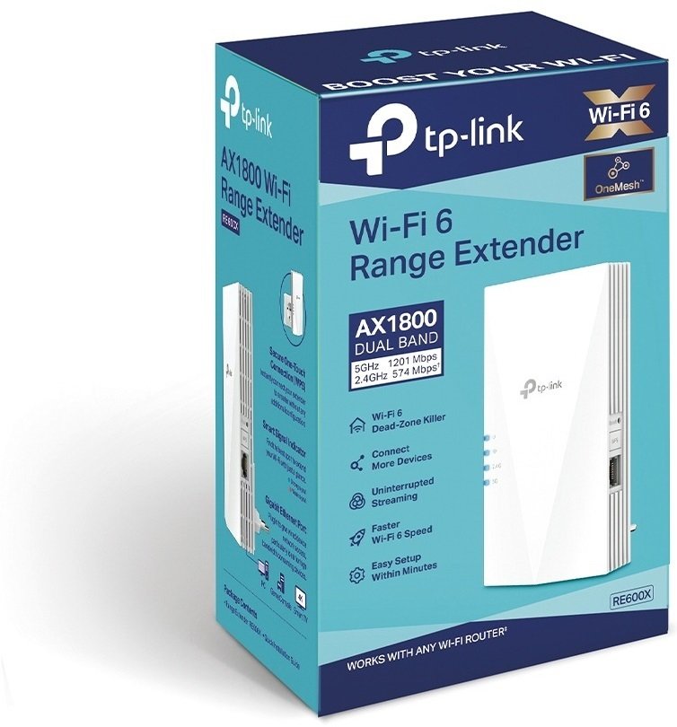 Повторювач Wi-Fi сигналу TP-LINK RE600X AX1800 1хGE MESH