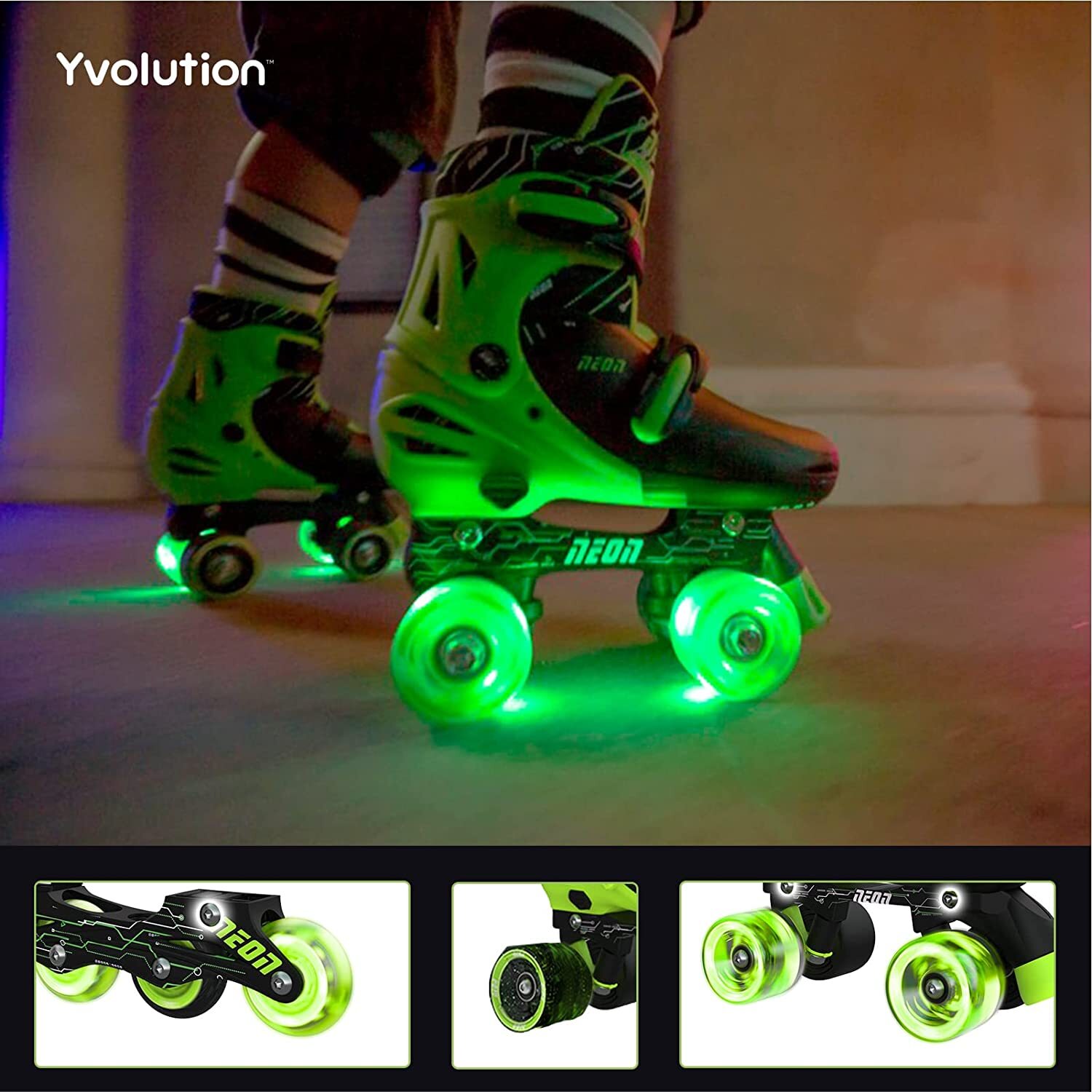 Роликові ковзани Neon Combo Skates Салатовий (Розмір 34-37)