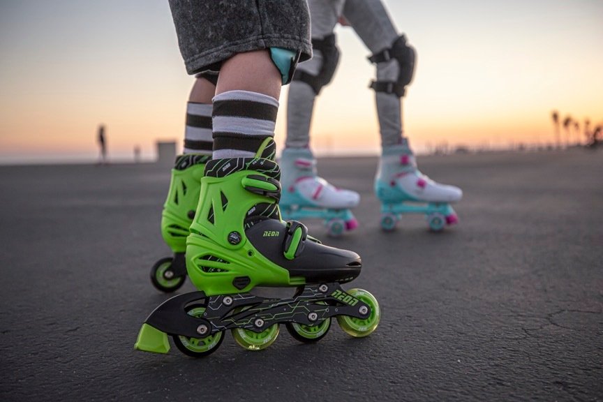 Роликовые коньки Neon Combo Skates Салатовый (Размер 34-37)