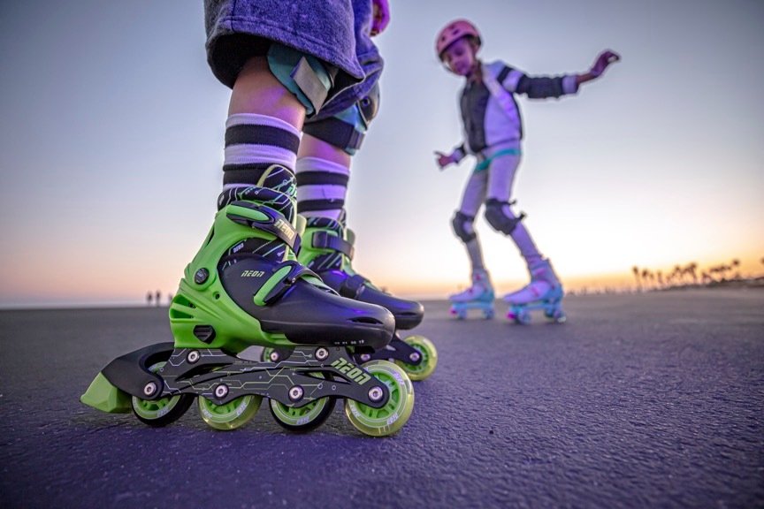 Роликовые коньки Neon Combo Skates Салатовый (Размер 34-37)