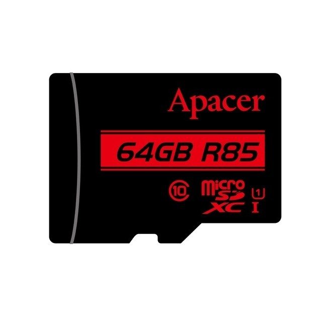 Карта пам`яті Apacer microSDXC 64GB C10 UHS-I R85MB/s + SD-адаптер (AP64GMCSX10U5-R)