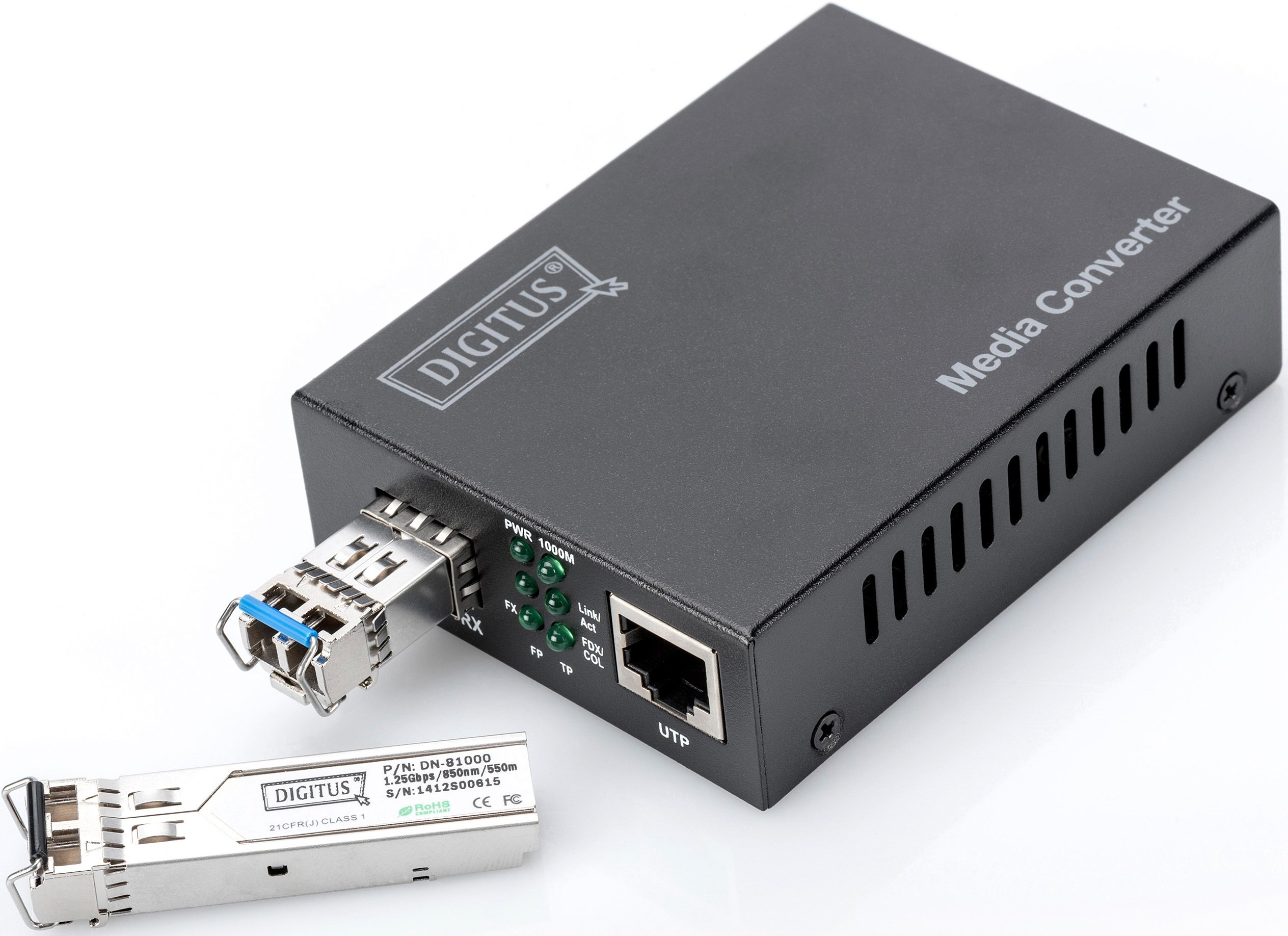 Медіаконвертор DIGITUS Gigabit, RJ45/SFP (DN-82130)