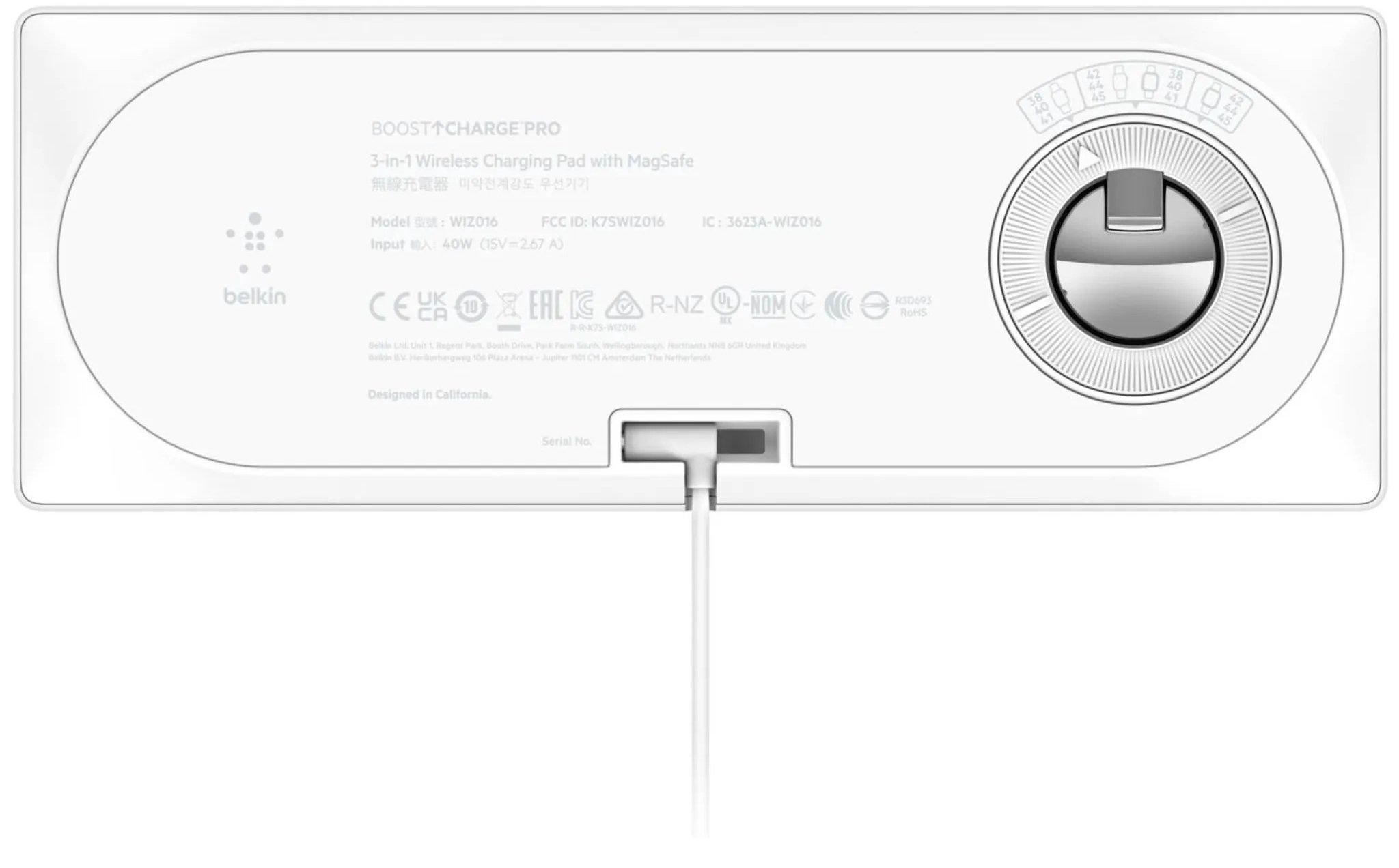 Бездротовий зарядний пристрій Belkin 3in1 MagSafe PRO White (WIZ016VFWH)