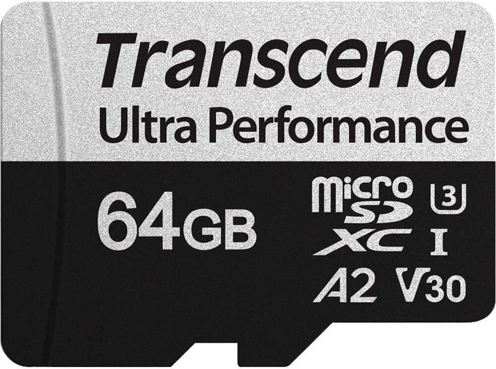 Карта пам'яті Transcend microSDXC 64GB C10 UHS-I U3 A2 R160/W80MB/s + SD адаптер (TS64GUSD340S)