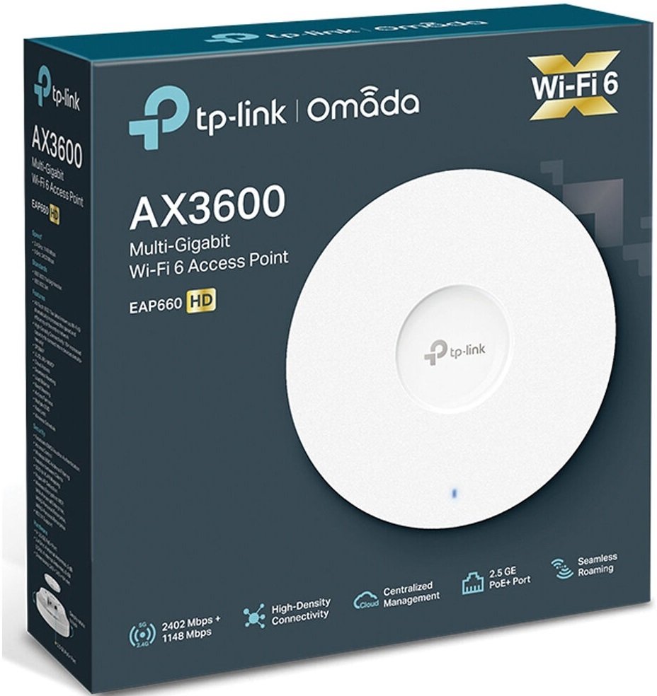 Точка доступу TP-LINK EAP670 AX5400 1x2.5GE LAN PoE MU-MIMO стель.