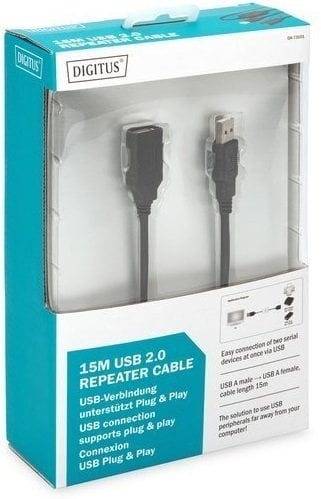 Подовжувач DIGITUS USB 2.0 Active Cable, A/M-A/F, 15 m (DA-73101)