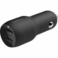 Автомобільний зарядний пристрій Belkin Car Charger 24W Dual 2*USB-A + cable USB-C 1m, black (CCE001BT1MBK)