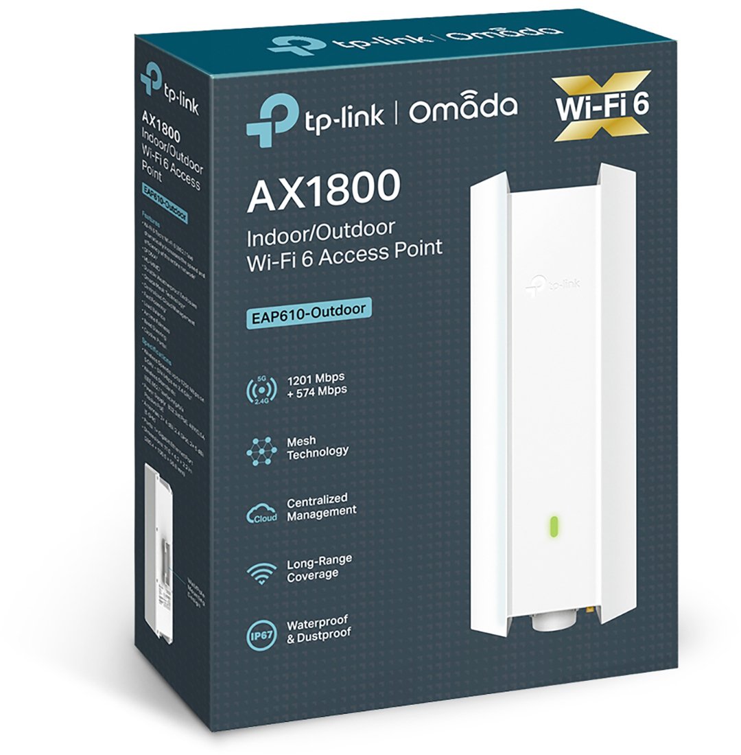 Точка доступа TP-LINK EAP610 OUTDOOR AX1800 1xGE LAN PoE MU-MIMO OFDMA