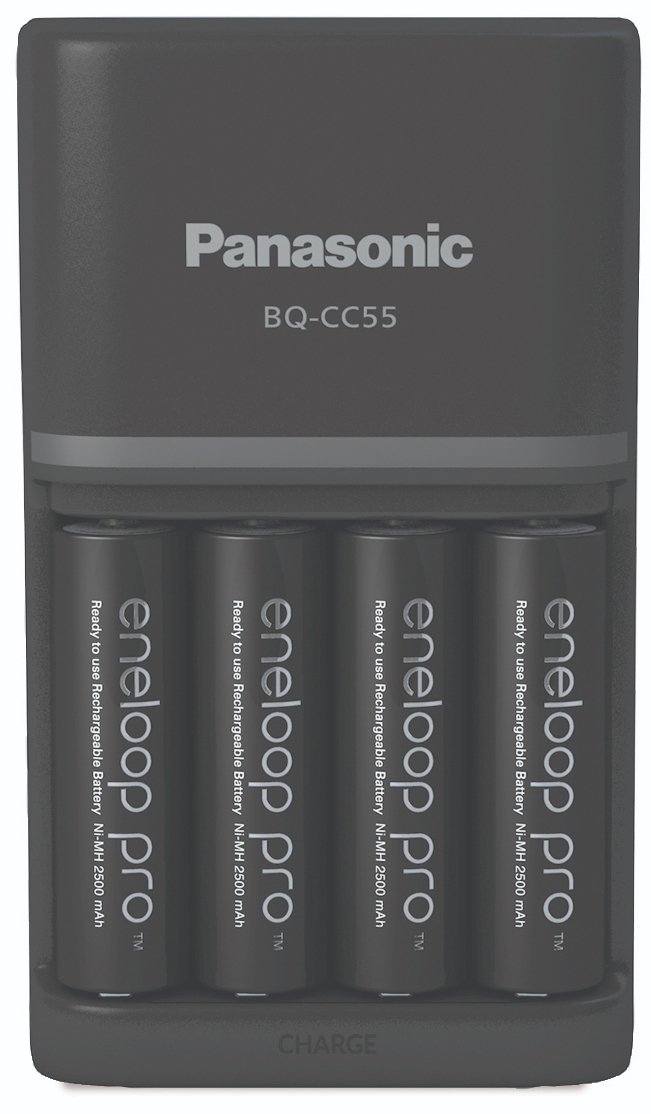 Зарядний пристрій Panasonic Smart-Quick Charger + Акумулятор Eneloop Pro NI-MH AA 2500 мАг, 4 шт. (K-KJ55HCD40E)