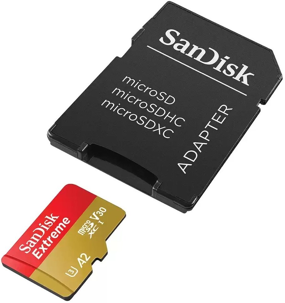 Карта пам`яті SanDisk microSD 128GB C10 UHS-I U3 R190/W90MB/s Extreme Pro V30 + SD адаптер (SDSQXAA-128G-GN6MA)